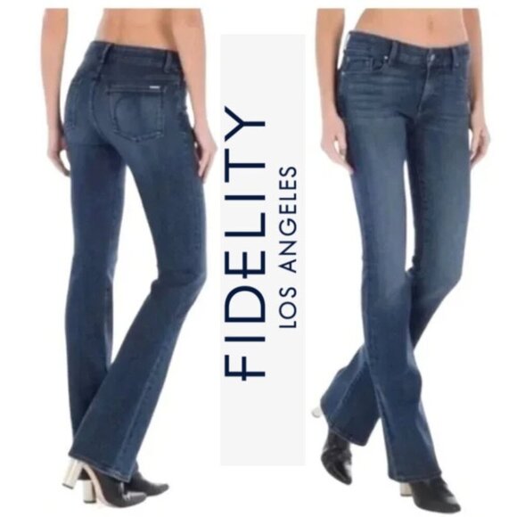 Fidelity Boot Cut Jeans Bella Donna Viper Rise Blue Size 27 - Picture 1 of 13